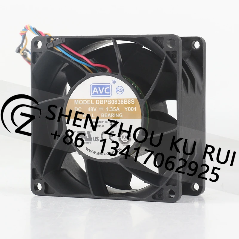AVC 48V 1.35A AC EC 8038 temperature control  8CM 80X80X38MM Four-wire PWM Violent Air volume  DBPB0838B8S coolingfan