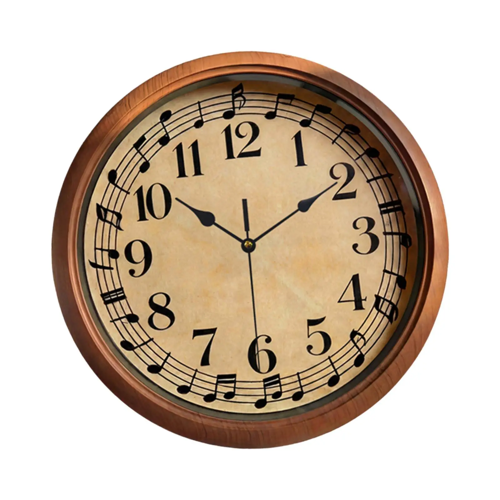Modern Wall Clock Silent Music Note Design Non Ticking Art Decor Round Clock for Home Office