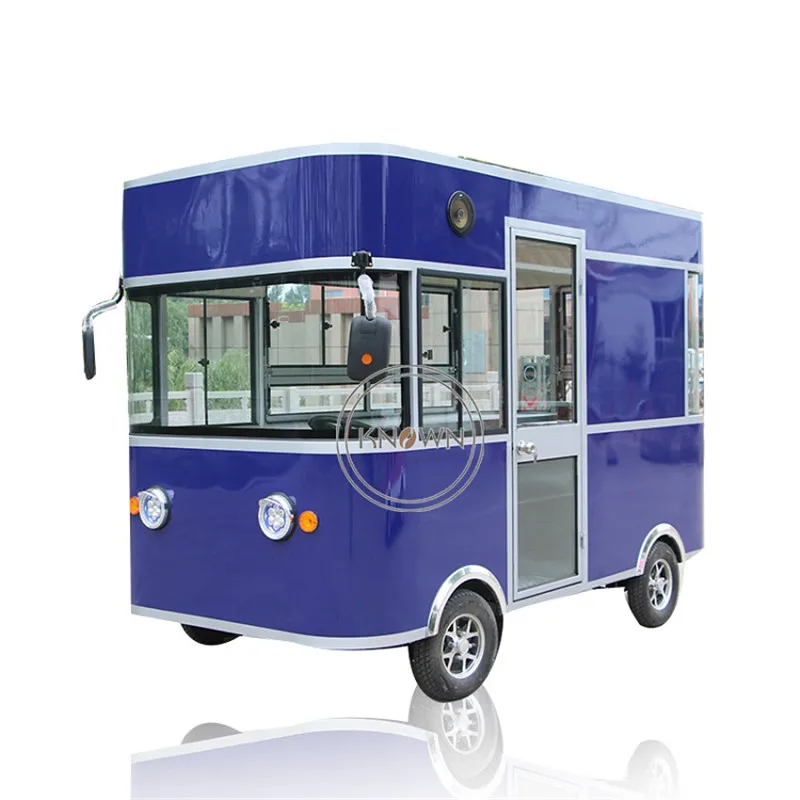 4.2M Length Electric Street Fast Food Kiosk Cart Coffee Trailer Van