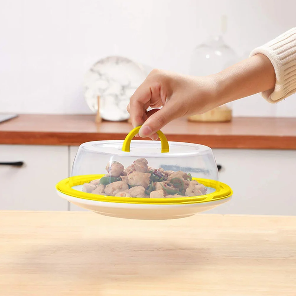 

3Pcs Microwave Oven Cover Heat-Resistant Food Cover Fresh Keeping Transparent Dish Lid for Home Hotel Tabletop Use