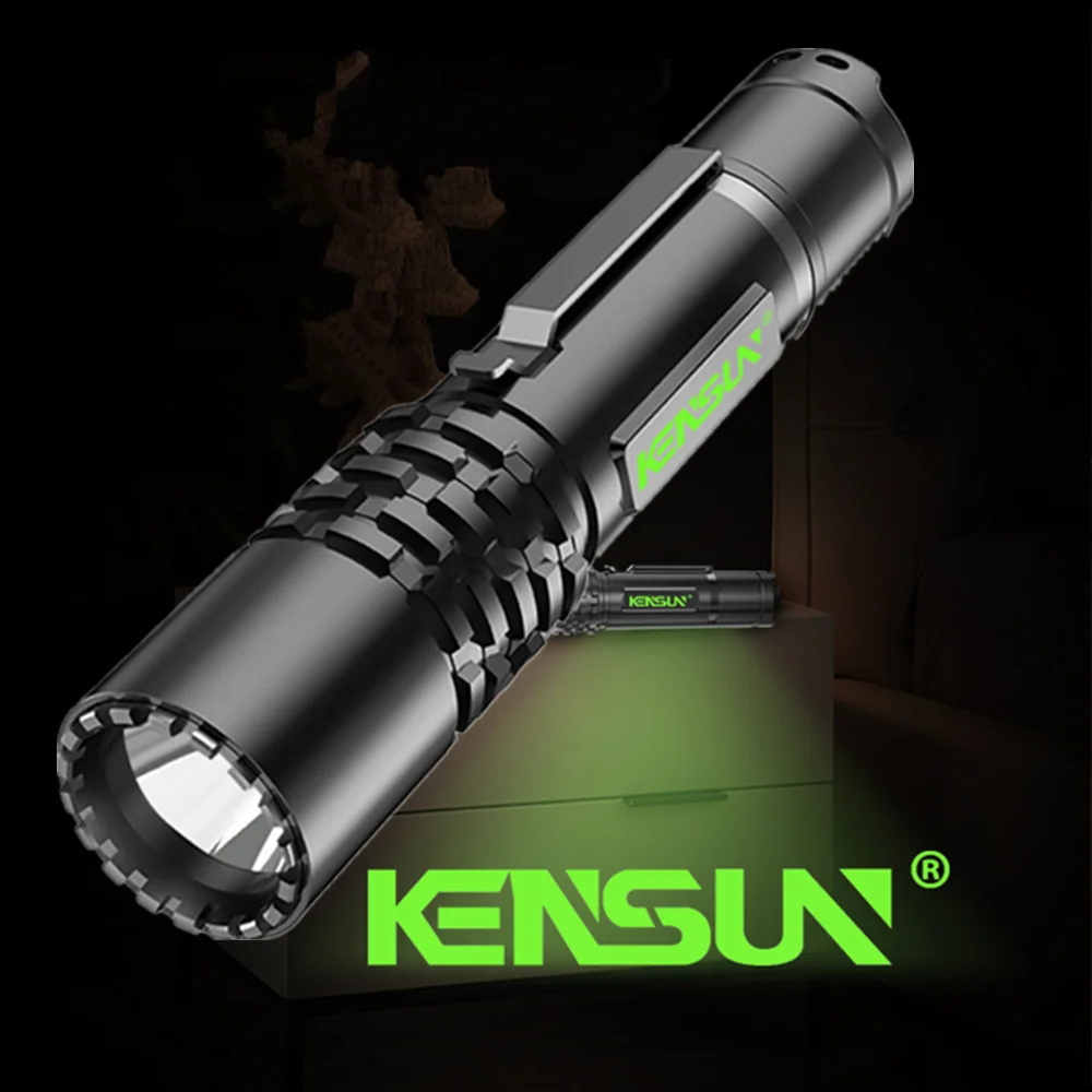 New SST20 LED Mini Flashlight With Fluorescent LOGO Strong Light Type-C Rechargeable Waterproof Ultra-bright Long-range