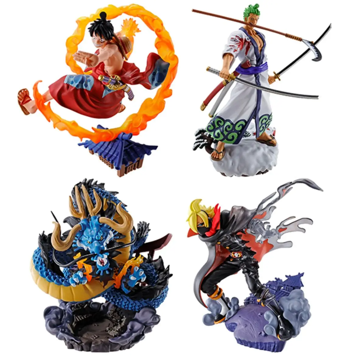 

MH ONE PIECE LOG BOX Wano Country Gashapon Action Figures Assembled Models Children's Gifts Anime