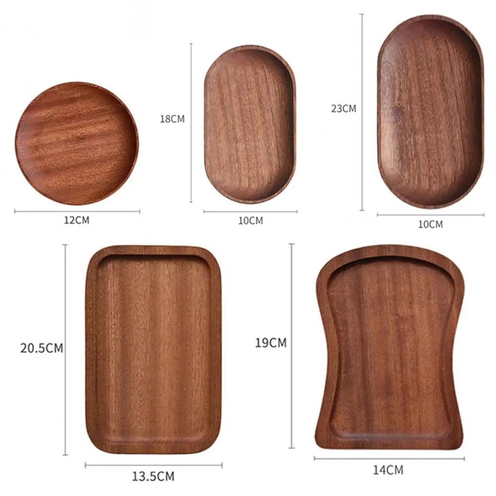 Japanese Wooden Snack Tray Kitchen Plate Fruit Dish Plate Sandwich Bread Tray Food Tea Trays Serving Tray Coaster Coffee Cup Mat