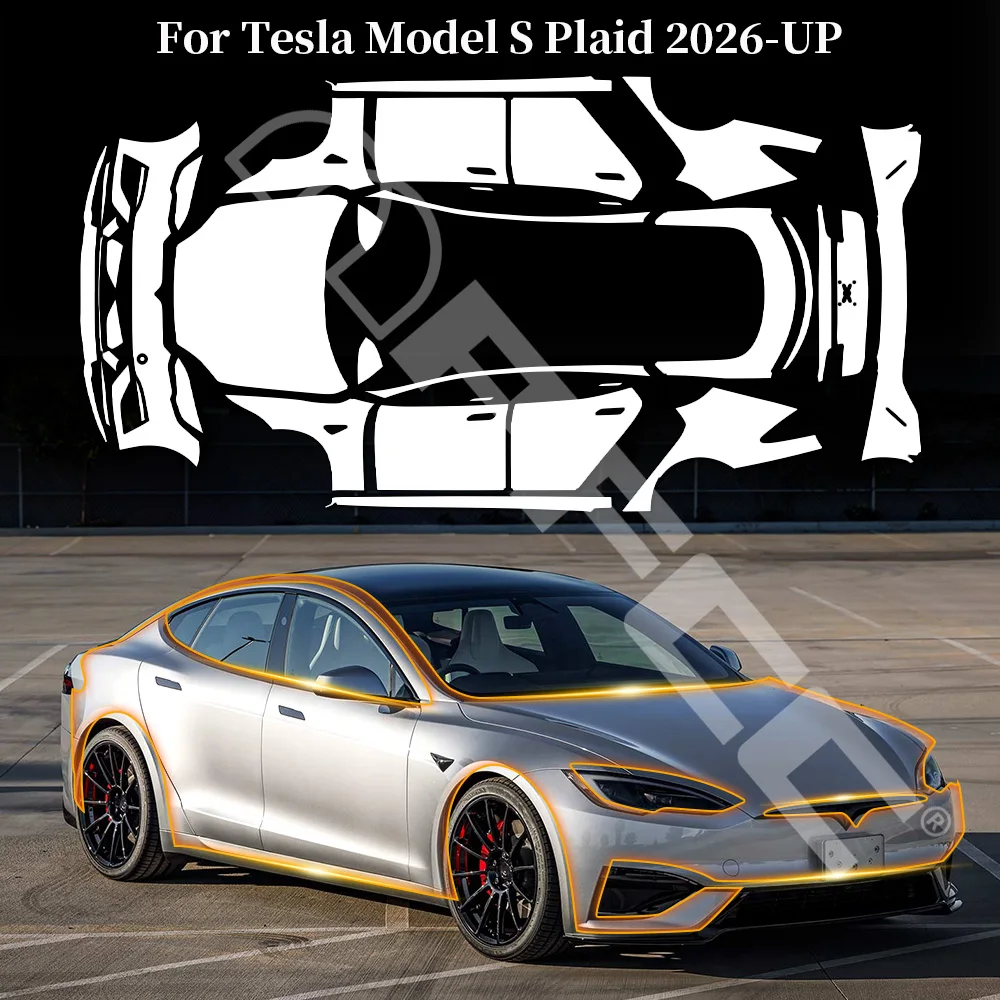 

For Tesla Model S Plaid 2026-UP Pre-cut PPF 8.5Mil TPU Paint Protection Clear Film Anti-Scratch Invisible Repairable Resistant