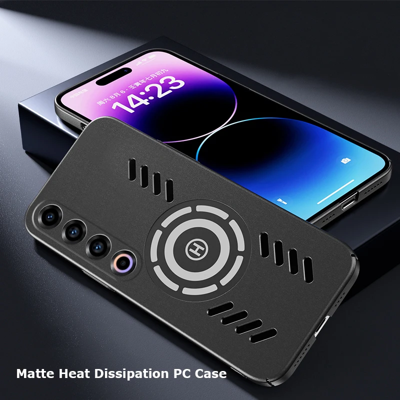 For Samsung Galaxy S24 S23 S22 Plus Ultra Ice Magnetic Heat Dissipation Matte PC Case Breathable Cooling Cover Casing Shell