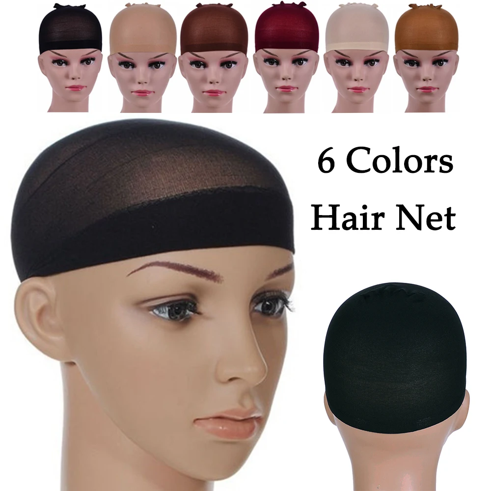 2Pcs/Lot Fashion Skin Color Stocking Brown Black Stretchable Beige Weaving Wig Cap Hairnets Hair Net Hair Accessories