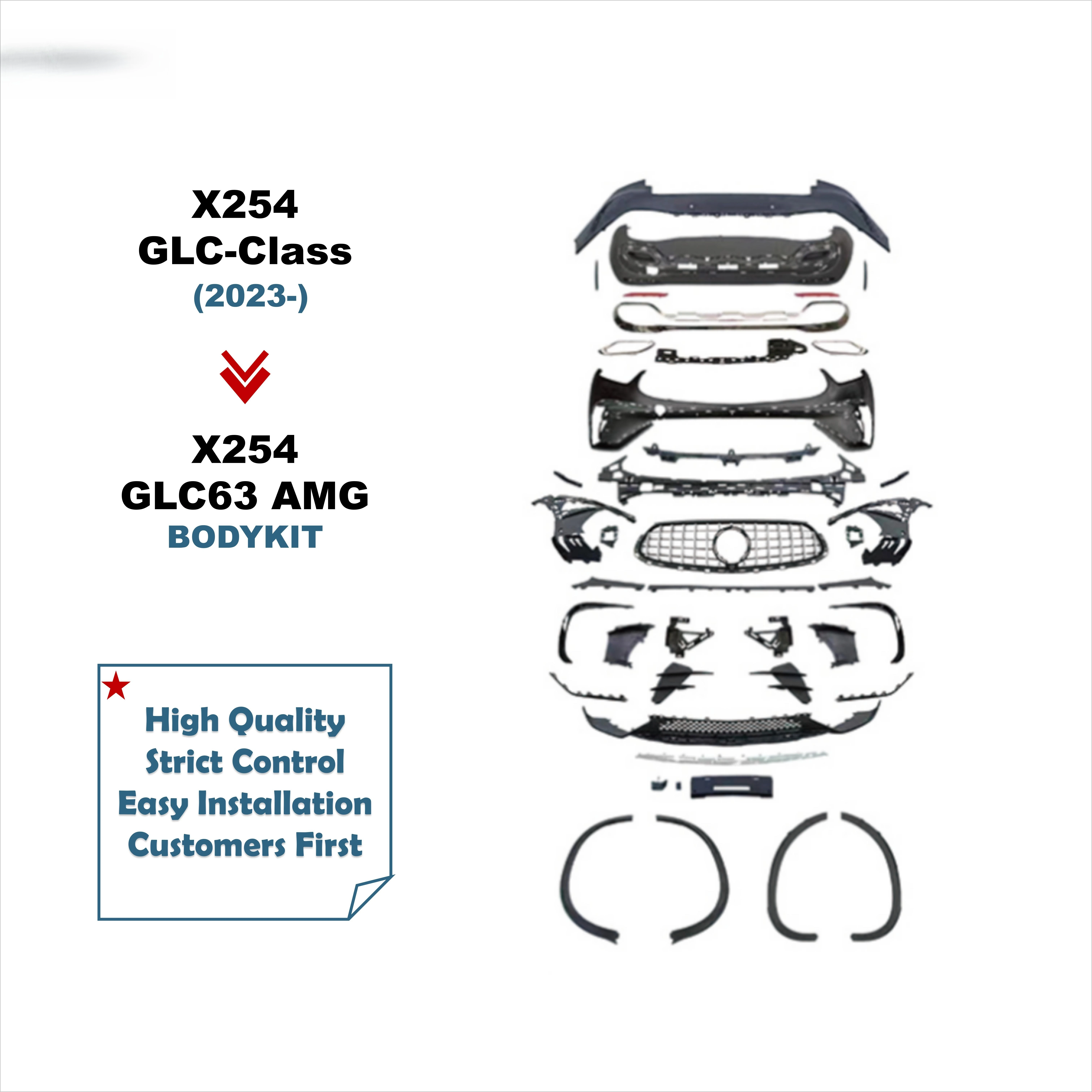 (Message for Specific Price) X253 X254 Modification Upgrade Tuning Bodykit Assembly Bumper Grille for Benz GLC W253W254