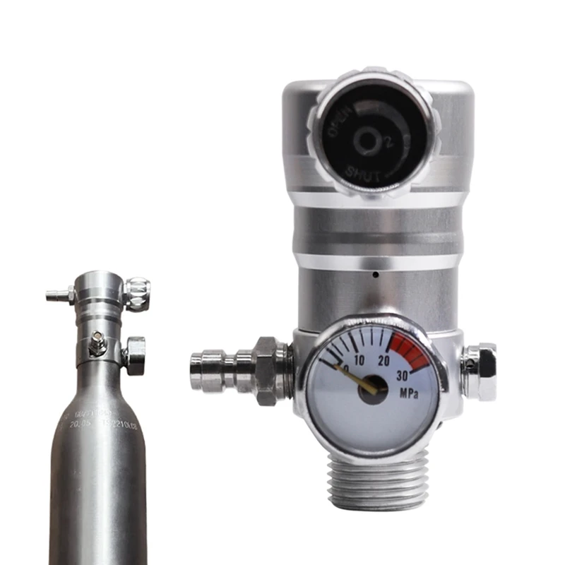 1 Pieces 5/8-18UNF Oxygen Cylinder Valve 0.3Mpa Outlet Pressure Outlet Flow 2L/Min Flow Meter Regulator Silver