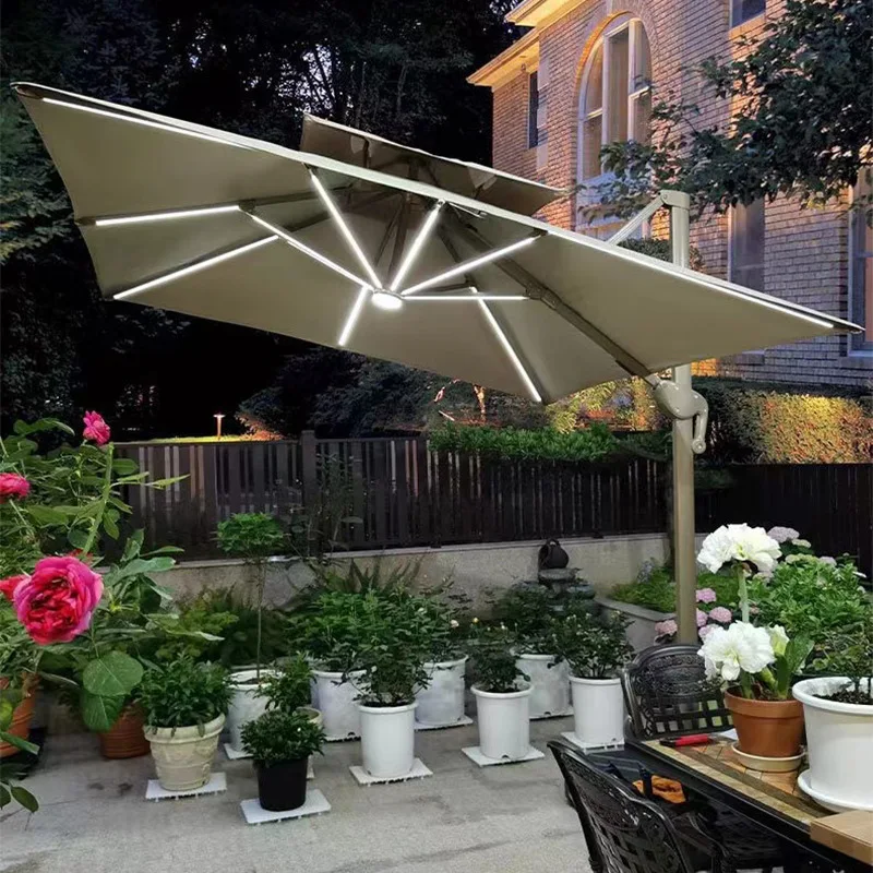 Spot Outdoor Parasol Courtyard Umbrella Shed Garden Villa Big Sun Umbrella Commercial Stall Outdoor Light Roman Umbrella