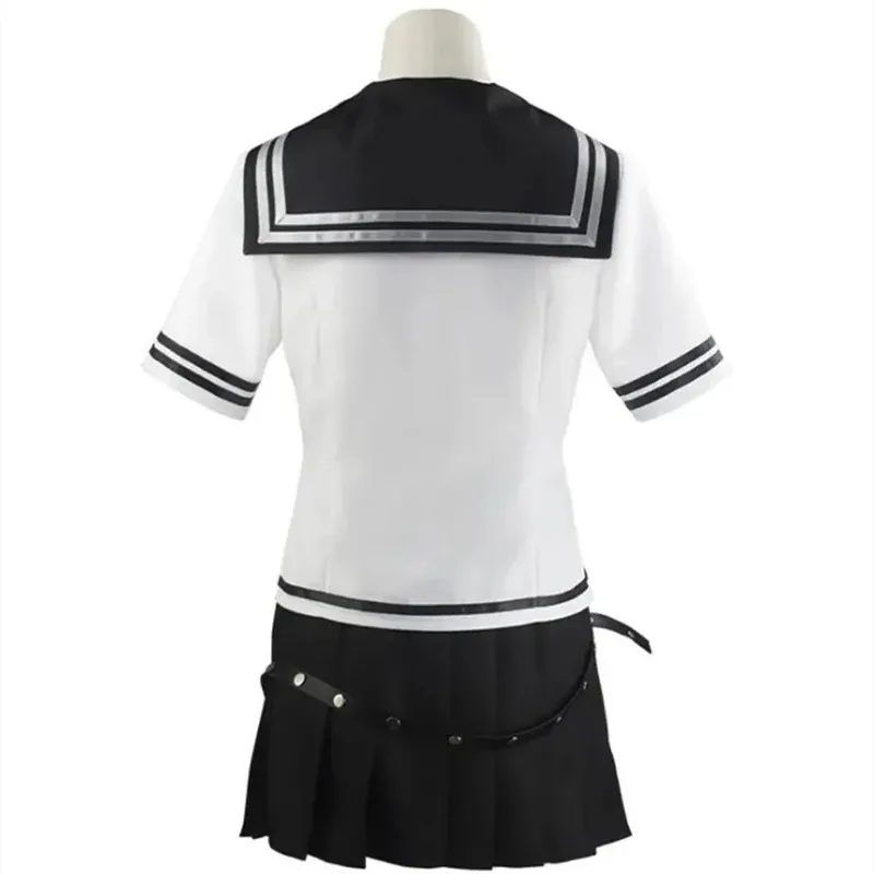 Disfraz de Super DanganRonpa 2 Mioda Ibuki, conjunto completo de Tops, falda, calcetín, bufanda, uniforme de marinero, uniforme Jk