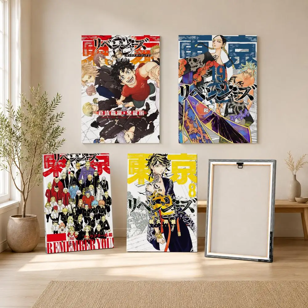 Best Sale Anime T-Tokyo R-Revengers Painting Calligraphy Canvas Wall Art Living Room Bedroom Hallway ClearPrint Non-Fading&Gift