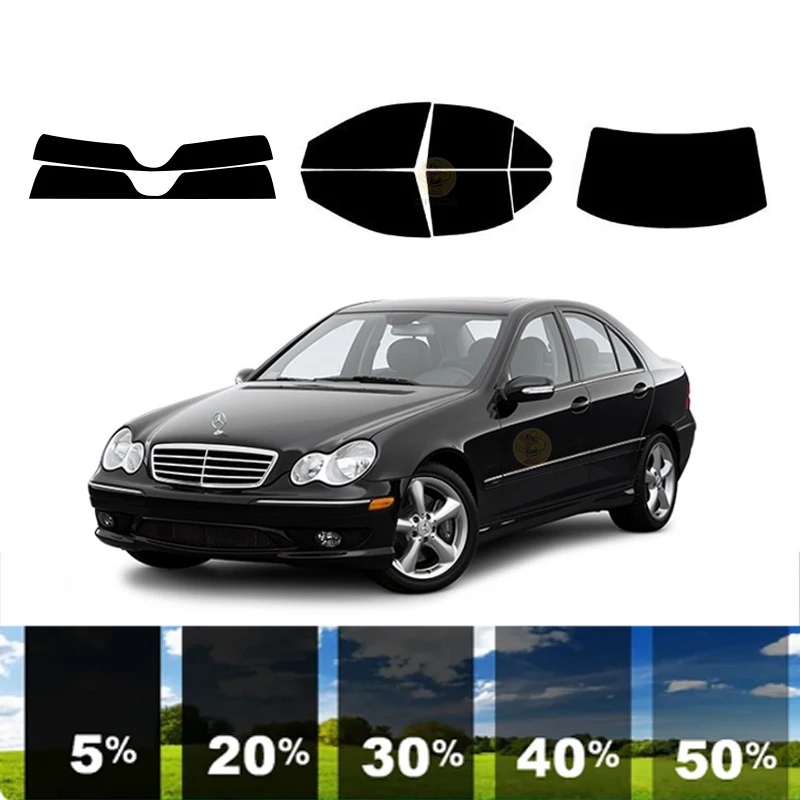 

precut Removable Window Tint Film Car 100% UVR 5%-70%VLT Heat Insulation Carbon ﻿For MERCEDES-BENZ C-CLASS 4 DR SEDAN 2001-2007