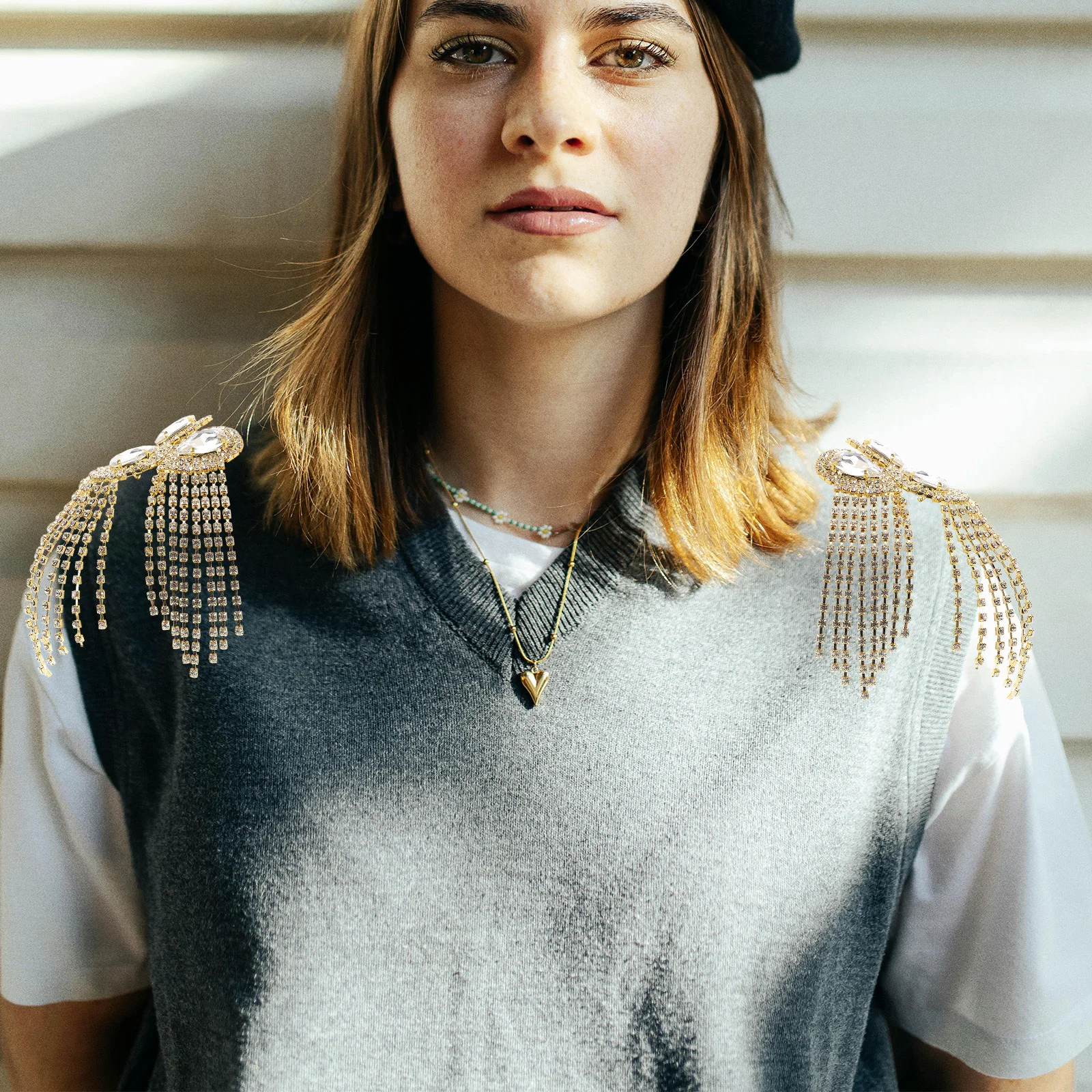 كتاف شرابة أوروبية من حجر الراين لسترة البدلة إكسسوارات الملابس العتيقة زي موحد للرجال والنساء