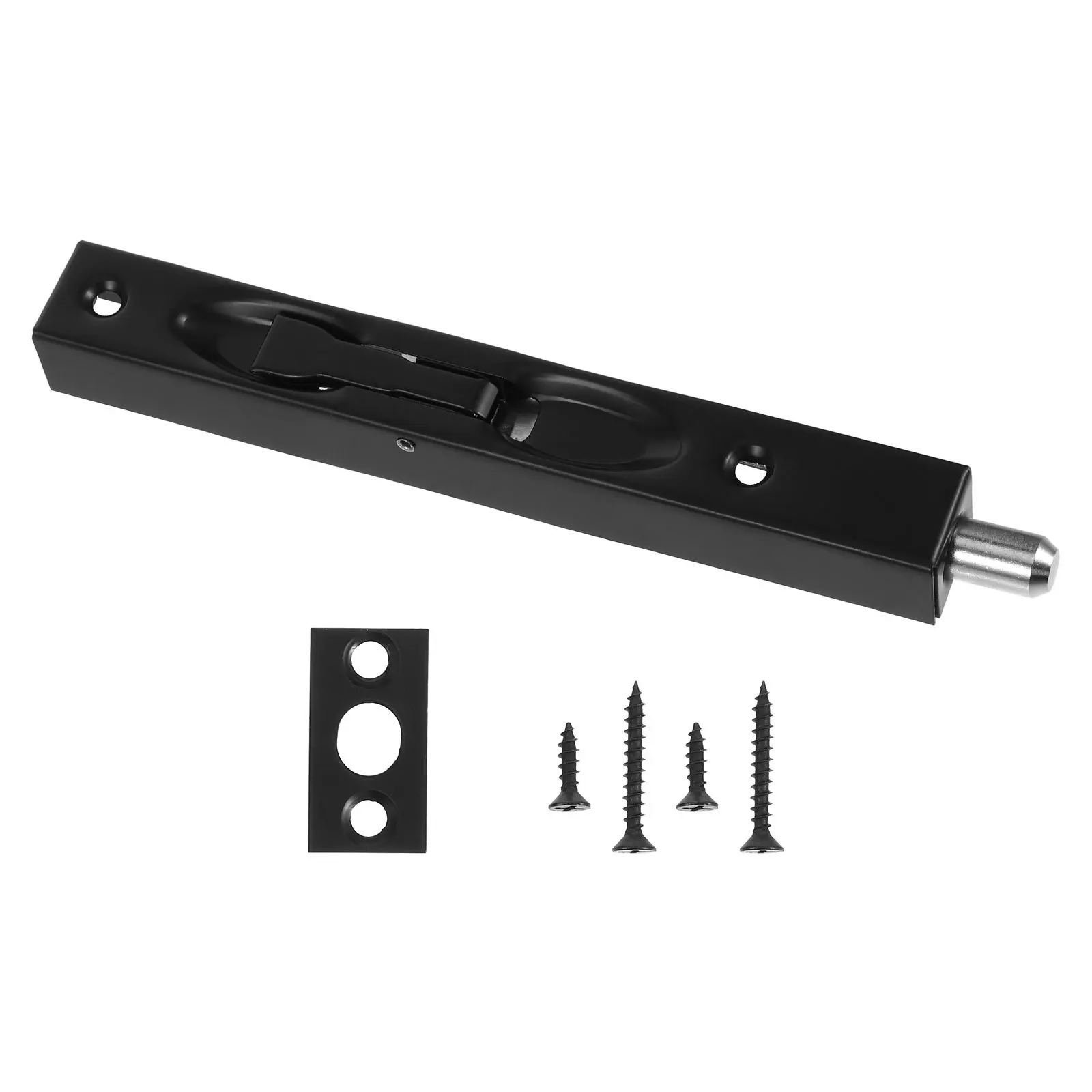 1 مجموعة 6 بوصة صندوق من الفولاذ المقاوم للصدأ فلوش بولت نحى الأسود لأبواب المرآب الفرنسية المزدوجة مزلاج الشريحة الأجهزة قفل مخفي