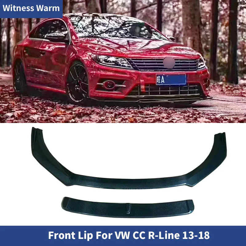 Fits for 2013-2018 Volkswagen Car Cc Rline Front Bumper Lip Spoiler Splitter Carbon Fiber Car Body Kit