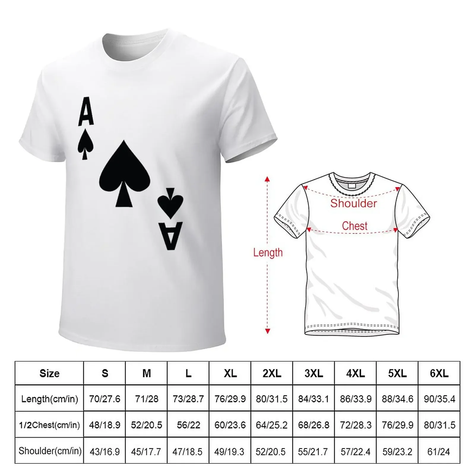 Ace of Spades poker playing card costume T-Shirt heavyweights summer top cute tops plain black t shirts men