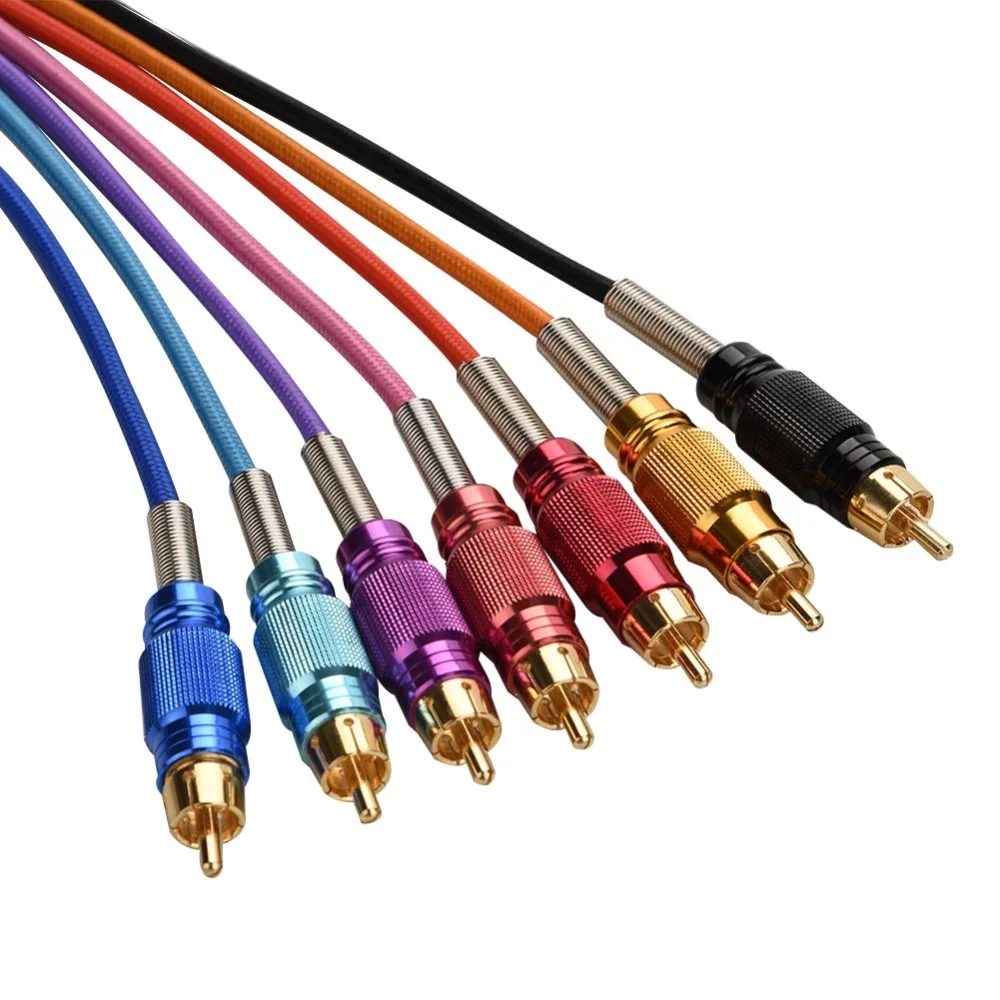 7 Kleuren 1.8M Rca Interface Kabel Clips Tatoeages Koord Haak Lijn Voor Conversieset Voedingskabel Voor Tatoeages Machines