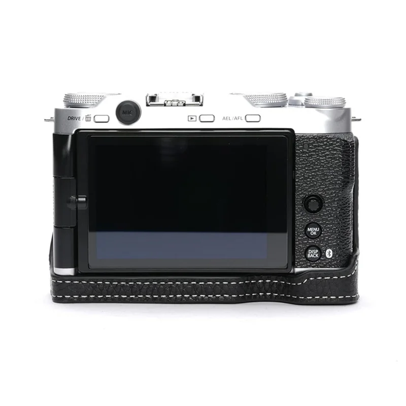 

-ABPU Camera Protective Case For Fujifilm XM5 Retro PU Cover Half Base Mount For Fuji X-M5 Accessories