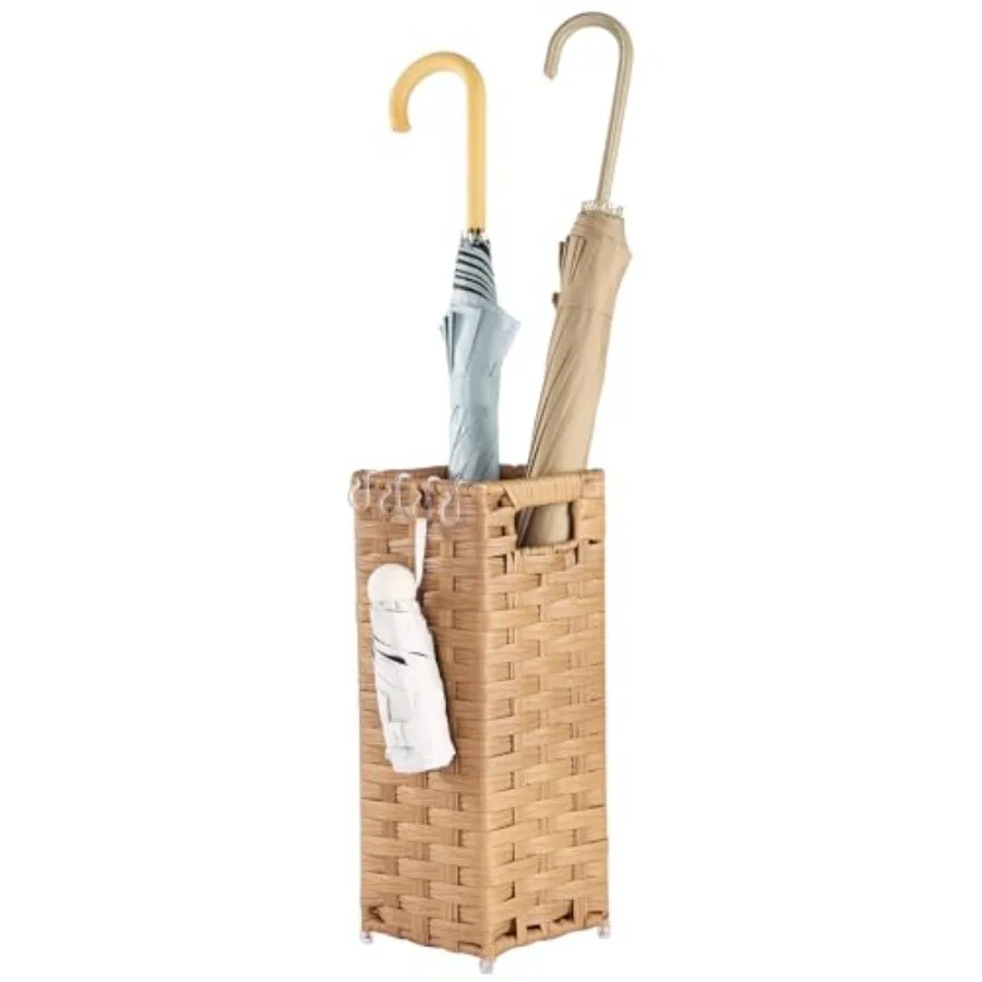 

Rattan Umbrella Stand Umbrella Holder for Entryway Hand Woven Umbrella Rack Organizer Freestanding with a Detachable Drip Tray