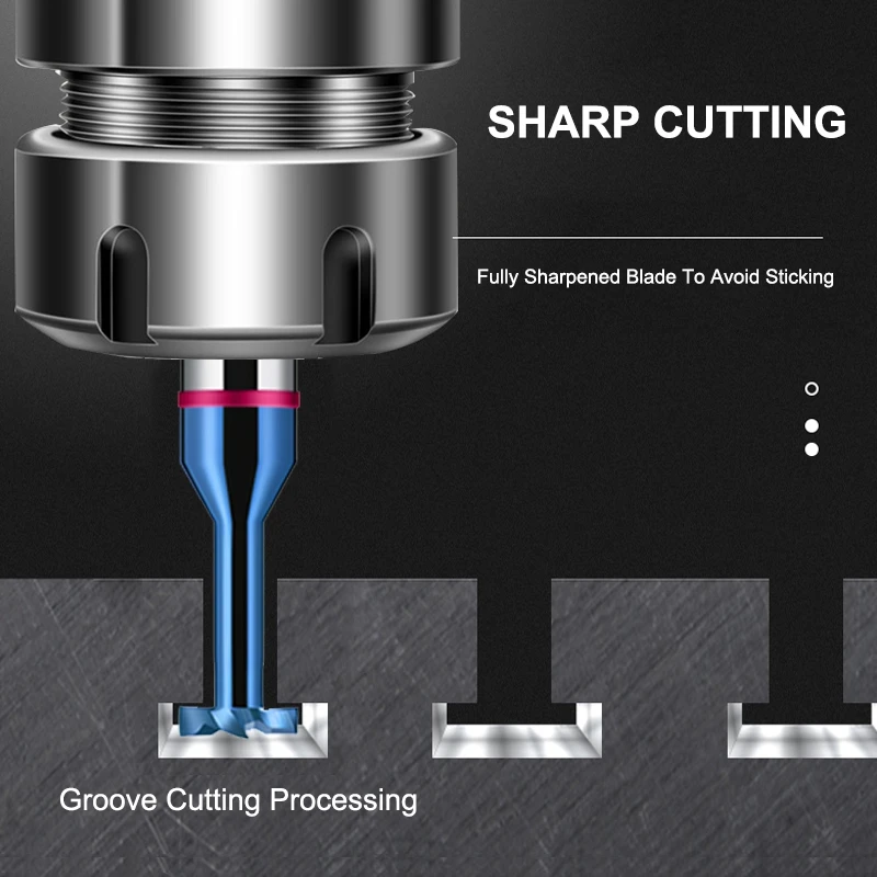 SHAZAM HRC65 4-Flute Tungsten Steel Carbide Blue Nano Coating T-Groove Milling Cutter For CNC Mechanical Machining Center Tools