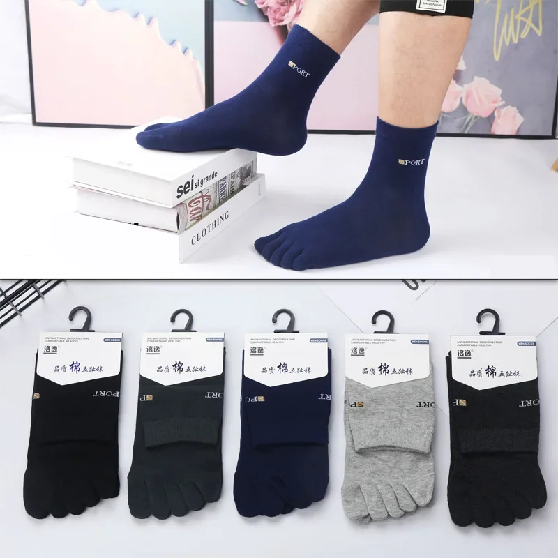 

Multicolour Five-finger Men's Socks Split-toe Cotton Socks Men Mid Tube Spring And Autumn Cool Socks