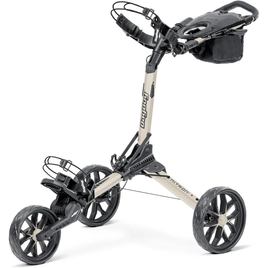 

Nitron Golf Push Cart for Tournament Play Durable Carbon Fiber Construction Sleek Black Finish Lightweight with Advanced Suspen