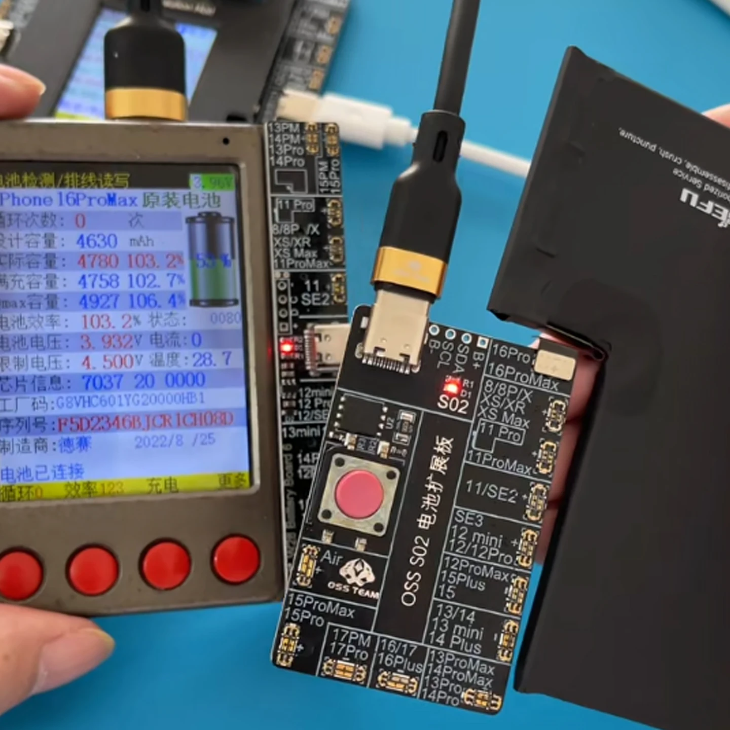 

OSS S02 Battery Expansion Adaptor For iP 8-17 Series Achieve Battery Activation and Smart Detection For Phone Repair