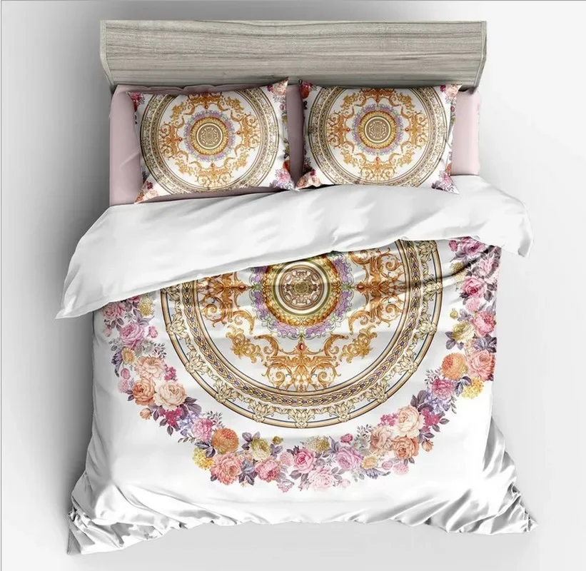 Fanaijia 3pcs Bohemian Bedding Set queen size Mandala feather Print Duvet Cover set with pillowcase AU king Bed bedline