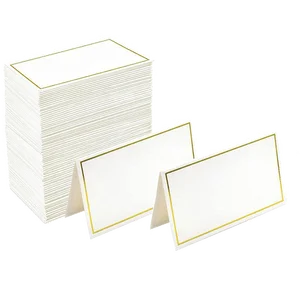 50 buah Kartu meja foil emas kartu tamu nama pernikahan, kartu nama kursi 12 bagan tempat duduk pernikahan penjualan terbaik - №