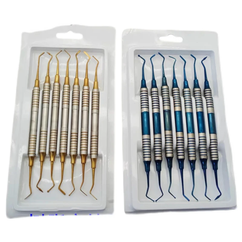 Dental Composite Filling Instrument Gold Coated Restorative Kit 7Pcs Set