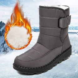 Waterproof Snow Boots Women Winter Thicken Plush Ankle Boots Woman Non-slip Keep Warm Cotton-padded Shoes