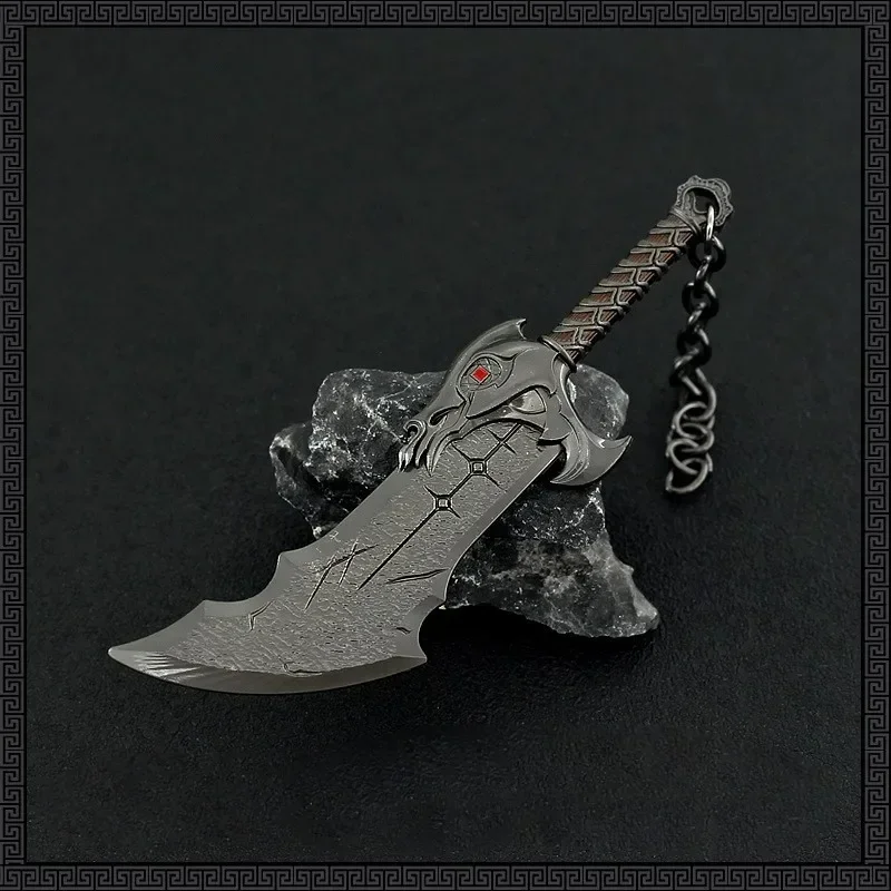 God of War Weapon New Blades of Exile Weapon Metal Weapon Katana Sword Spear Anime Weapons Model Keychain Toys for Boys Gifts