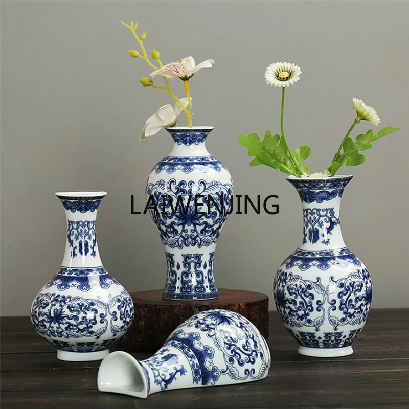 

MJY blue and white porcelain retro wall-mounted vase light luxury high-end ceramic small decorative ornament