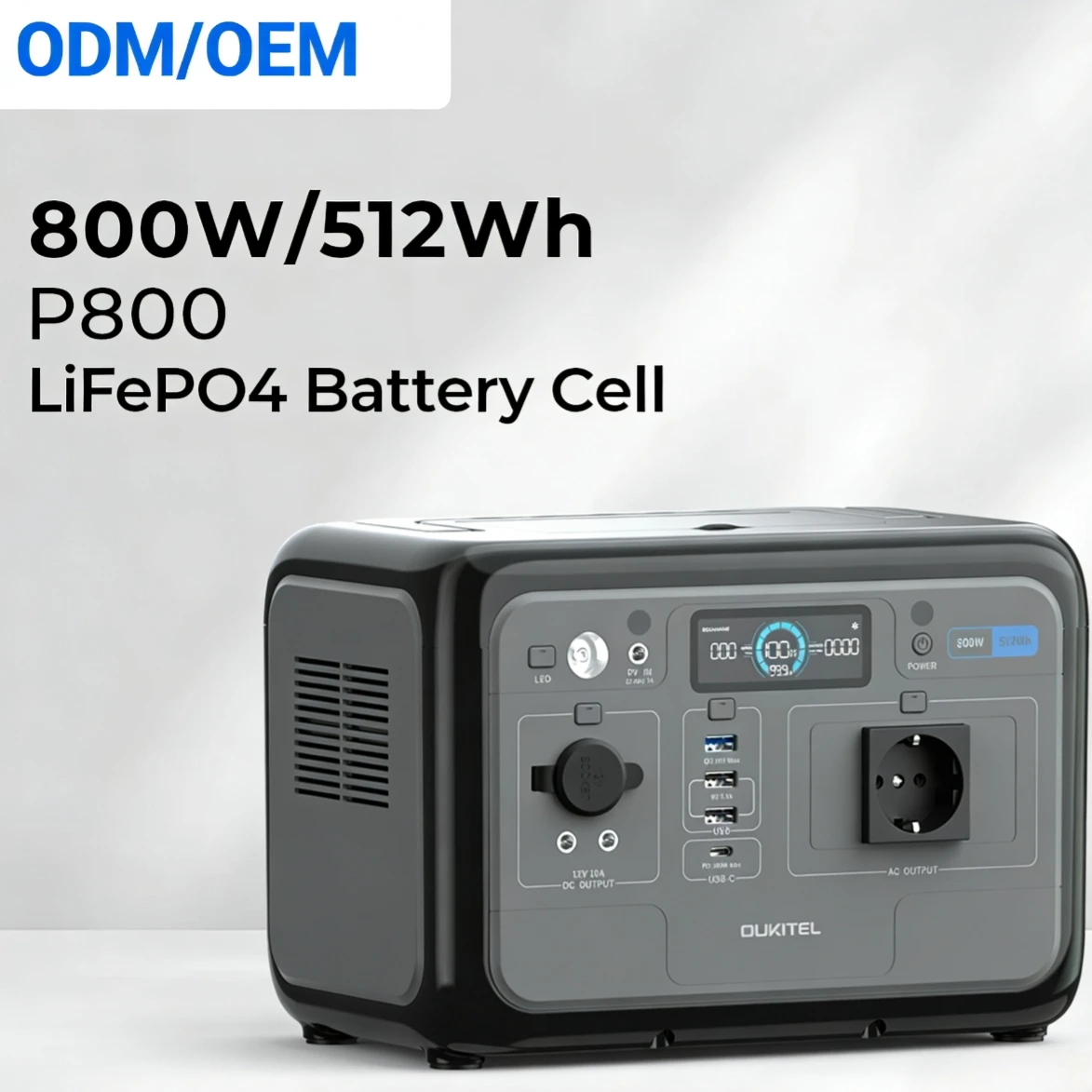 800W Portable Power Station 512Wh Backup Power Supply For Camping RV Van Life Emergency