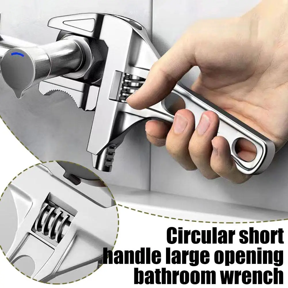 Adjustable Wrench Multi Functional Universal Repair Pipe Hand Opening Repair Pipe Wrench Key Bathroom Tools Wrench Large Se D1W6