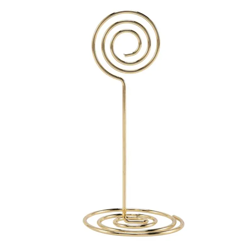 

ABSK-48 Pack Держатели для карточек с номером стола Подставки для фотографий Зажимы для бумажных меню, круглая форма (золото)