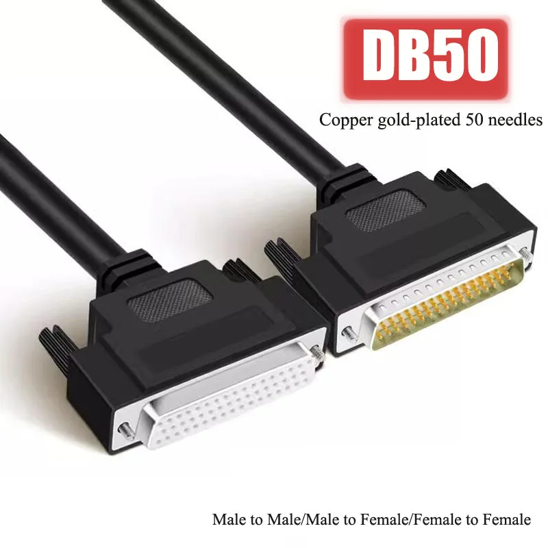 

DB50 Data Extension Line Industrial Control Terminal Block Maching Cable High Speed 3 Rows 50 Pin Male-to-Female Shielded Wire