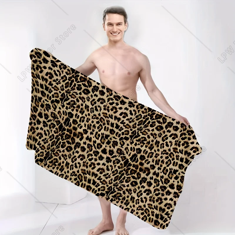 Leopard Print Beach Towel Summer Vacation Essential Poolside Accessory Perfect Gift for Beach Lovers