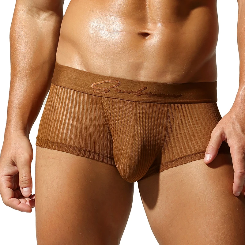 SEOBEAN Neue Herren Transparente Boxershorts Komfortable Polyester-Unterwäsche für Männer