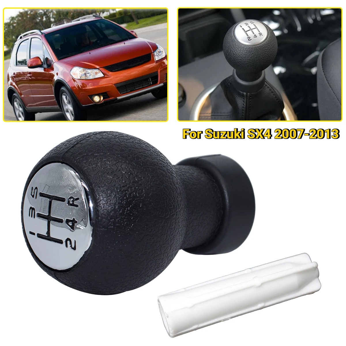 Gear Shift Knob For Suzuki SX4 2007-2013 Stick Lever Pen Handle Replacement  Accessories 5-Speed T Type MT Adapter Inner Sleeve
