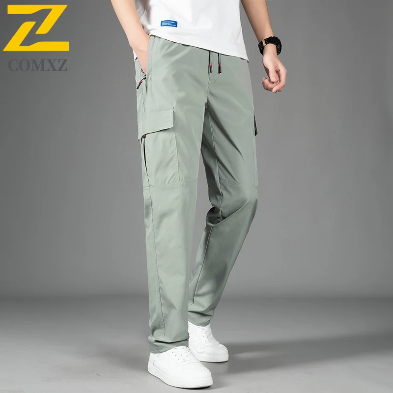 EiAO الرجال الربيع العمل السراويل المشي لمسافات طويلة في الهواء الطلق يندبروف مقاوم للماء متعدد جيب التخييم الصيد خفيفة الوزن دائم عادية 2025 #5