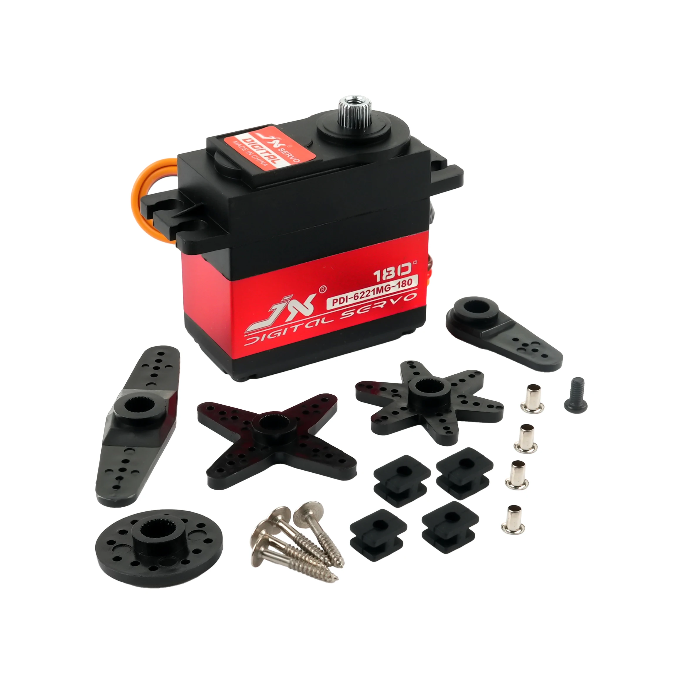 

JX Servo PDI-6221MG 20 кг с высоким крутящим моментом, металлическая шестерня, водонепроницаемый цифровой серводвигатель для радиоуправляемого автомобиля, гусеничного автомобиля, радиоуправляемой лодки, вертолета, детали модели