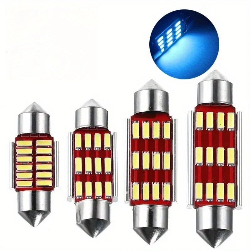 5pcs Car Festoon Lights 31mm 36mm 39mm 41mm Reading Lights Auto Interior Dome Lamp Reading Bulb Blue C5W C10W 4014 LED