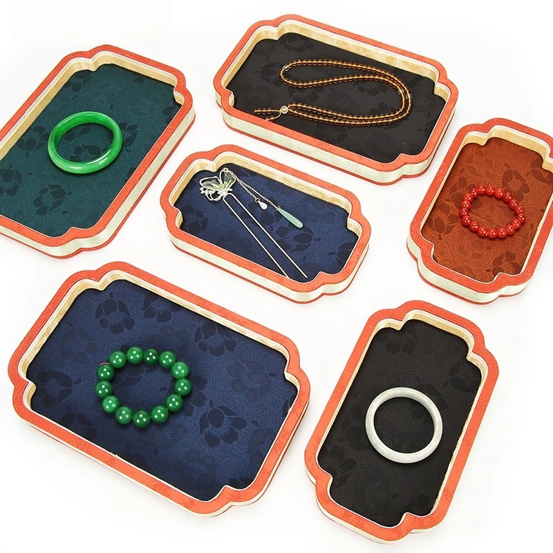 

Ретро-витрина для ювелирных изделий, поднос, кольцо, ювелирные изделия, поддон, деревянное ожерелье, хранилище, браслет, живые фотографии, реквизит для демонстрации