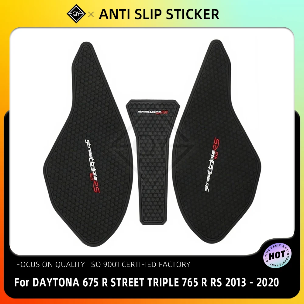 

Motorcycle Anti slip sticker Tank Traction Pad Side Knee Grip Protector For DAYTONA 675 R Street Triple 765 R RS 2013-2020 2019