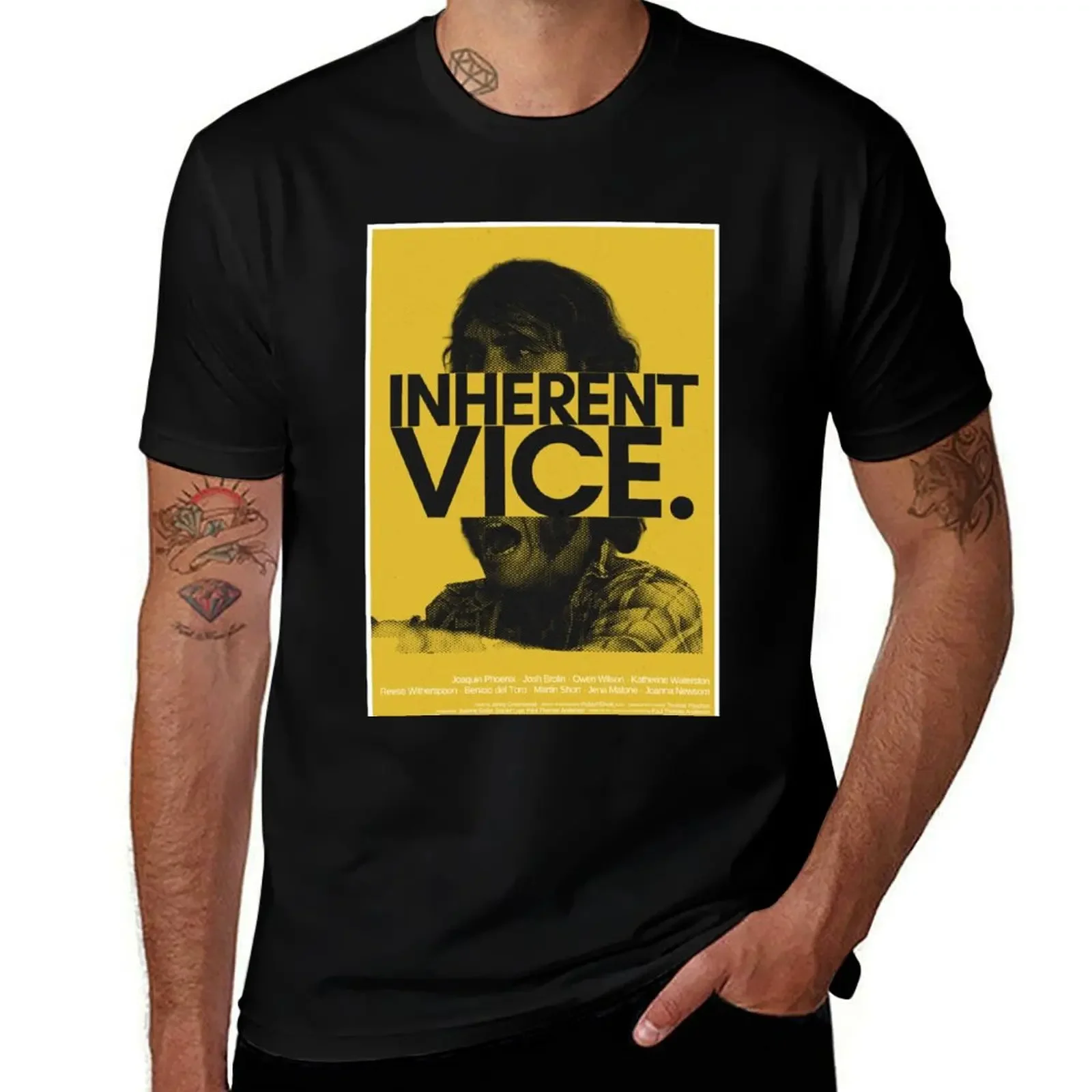 Inherent Vice (2014) - Movie poster design T-Shirt summer top mens t shirts pack