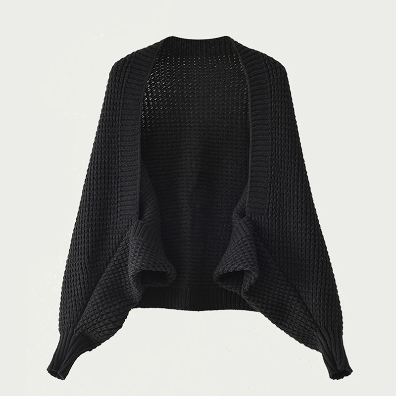 Korean Version Knitted Cotton Shawl Scarf Women Autumn Winter Pure Color Cape Soft Simple Temperament Tippet Female Shawl