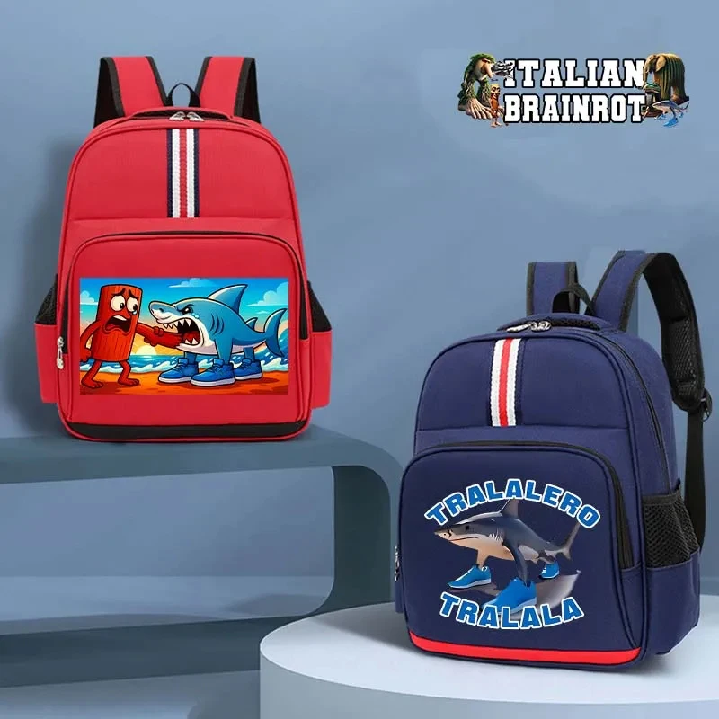 

Tung Tung Tung Sahur Backpack Telala Shark Crocodile Bomber Fun Cartoon Anime Figures Schoolbag Student Large Capacity Book Bag