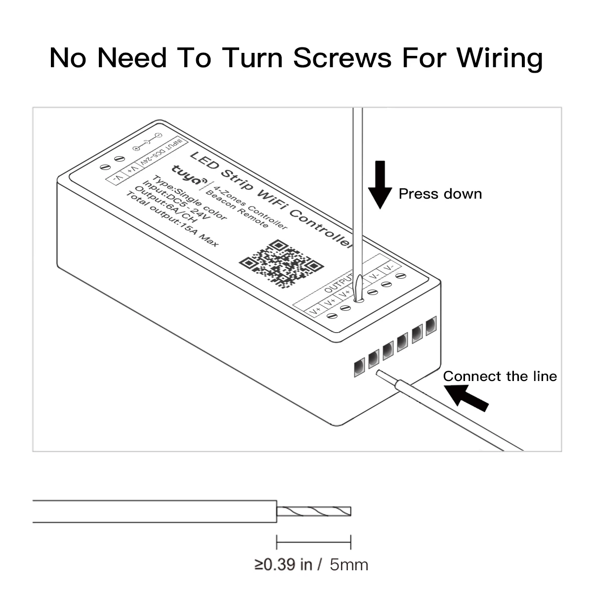 DC12V-24V Tuya WiFi Led Controller for Single Color CCT RGB RGBW RGBCCT LED Tape APP Voice Control LED Light Controller Bluetoot