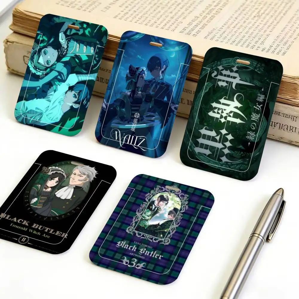 Black Butler Emerald Witch Arc Anime ID Card Holder Lanyard Covers Women Men Work Permit Holder Students Kids Bus Cards Case - view 2